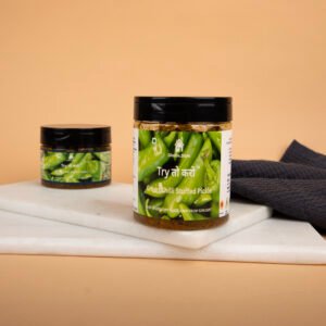 Hari Mirch ka Bharwa Achaar - Stuffed Green Chilli Pickle - Spicy (Mustard Oil)