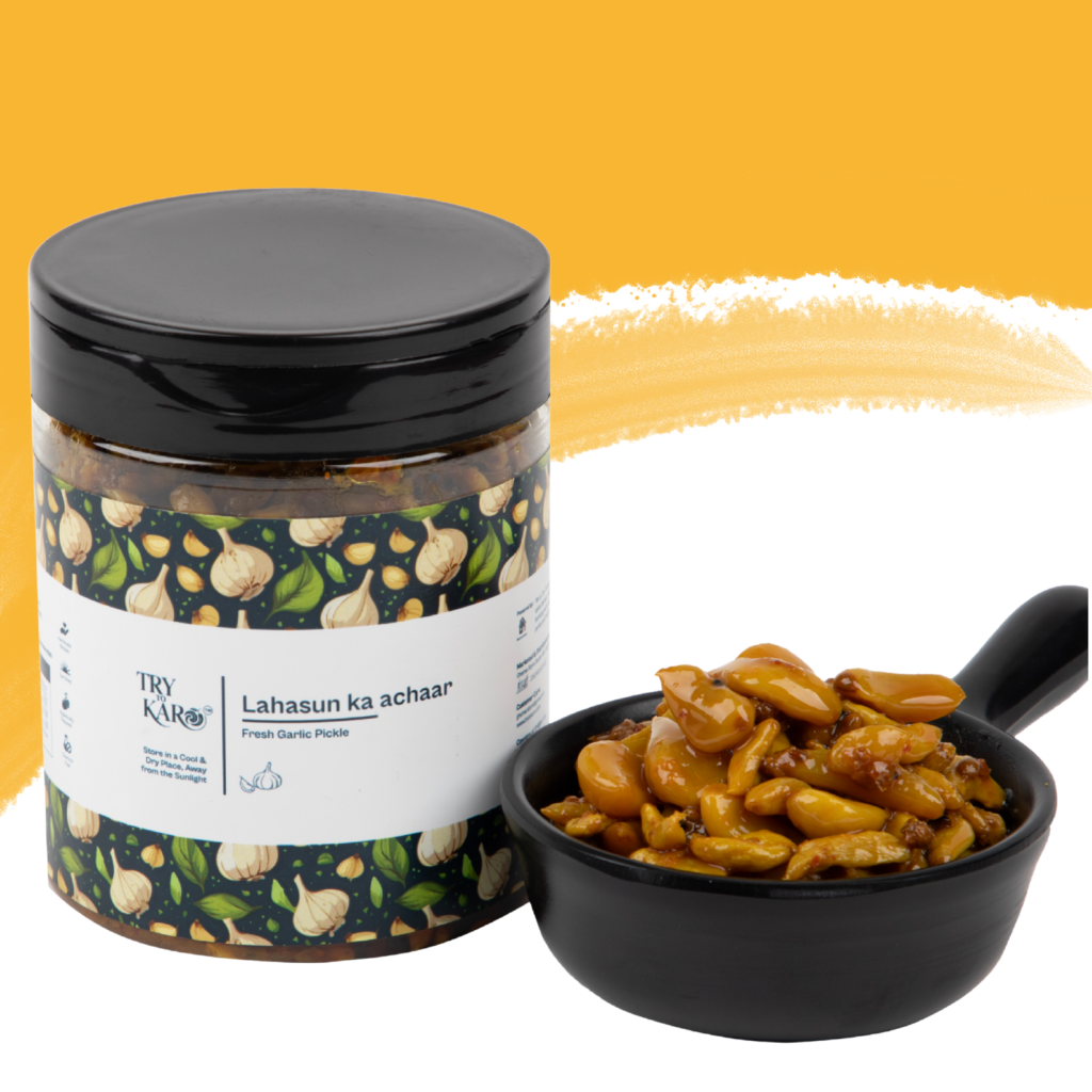 Lehsun ka Achaar | Garlic Pickle - Spicy (Mustard Oil)