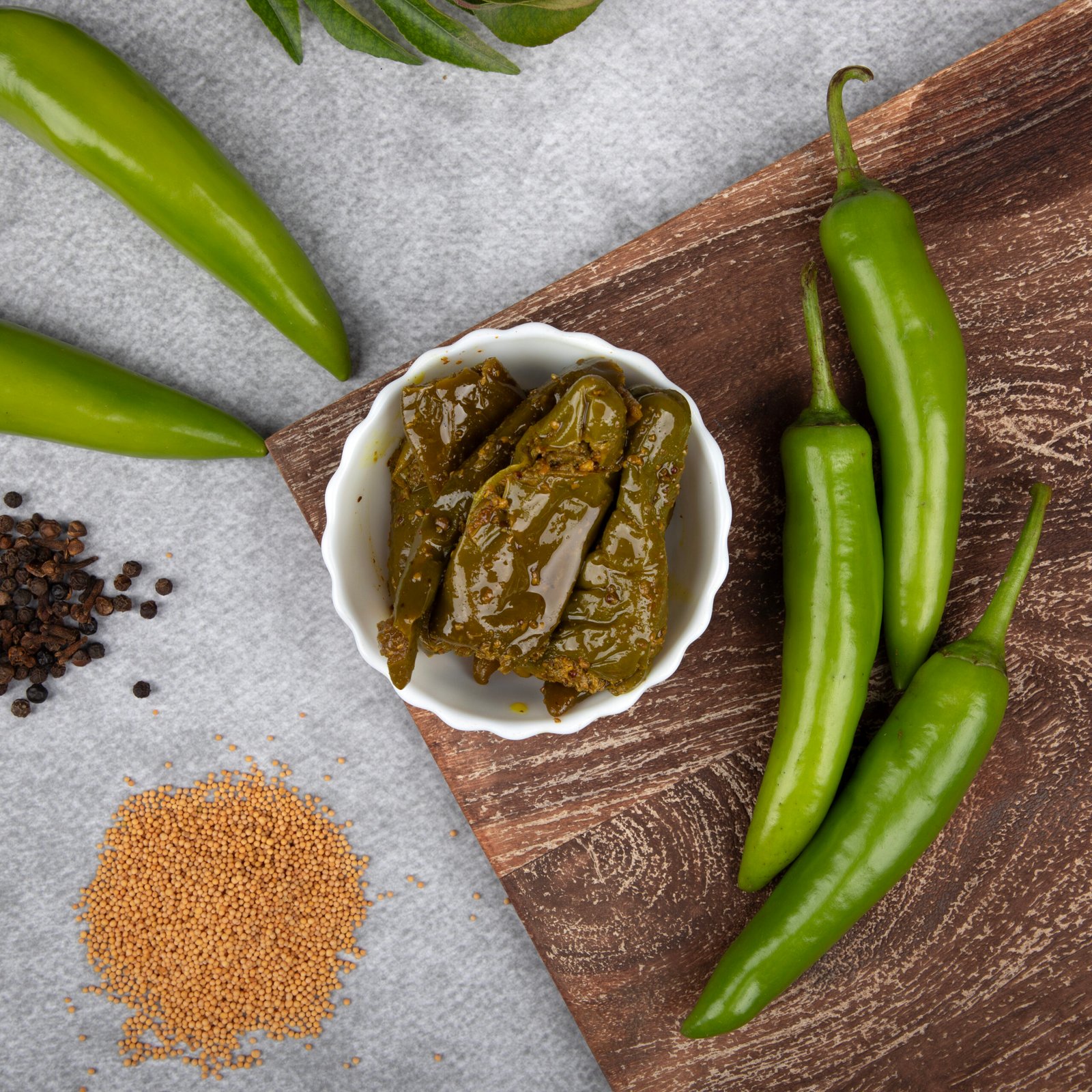 Haree Mirch ka Bharwa Achaar - Stuffed Green Chilli Pickle - Spicy (Mustard Oil) - Image 3
